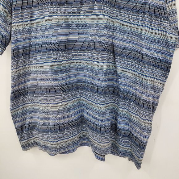 Reel Double Mercerized Wavy Geometric Golf Short Sleeve Polo Shirt XL - Picture 5 of 10